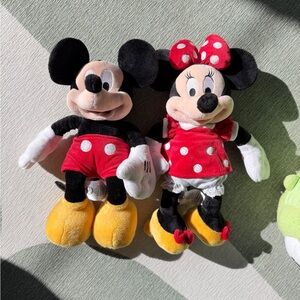 Disney Mickey and Minnie Plush Duo - Red, Black, Yellow